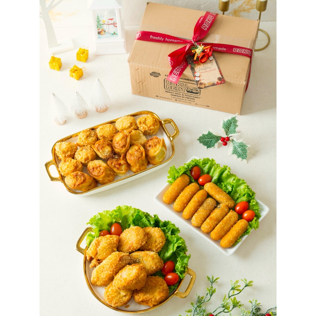 

Christmas Hampers BOX Frozen Food Roku Bento BSD - Parsel Gift Bingkisan Natal Hadiah Tahun Baru New Year Hampers Nugget in Box