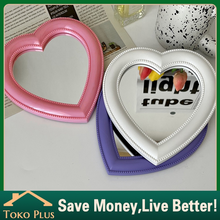 Cermin Makeup Love Hati Aestheticr Korean Dekorasi Ruangan Meja Love Heart Mirror Aesthetic Kaca Cer