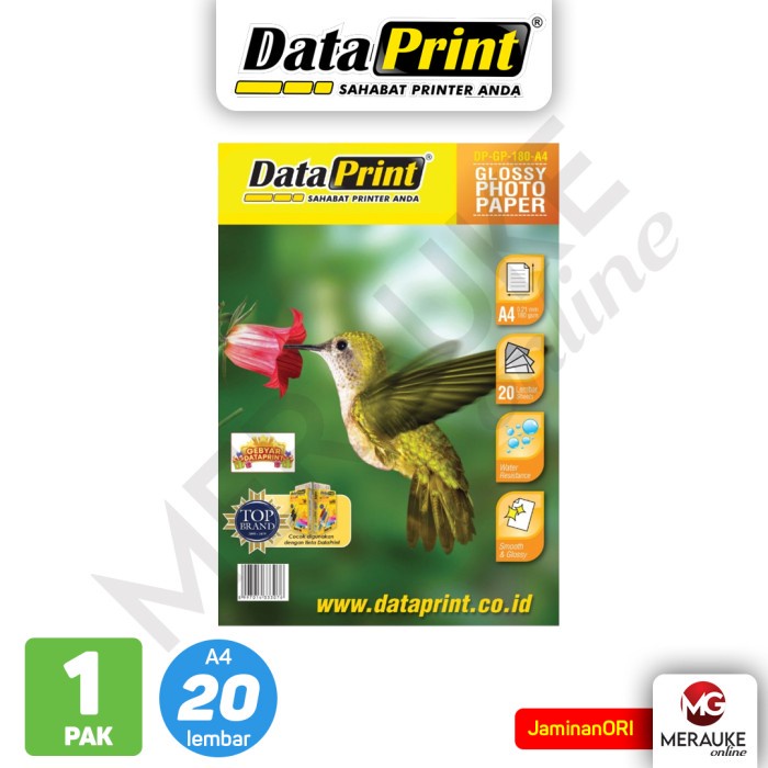 

Kertas Foto DataPrint Glossy A4 180gsm isi 20 Lembar