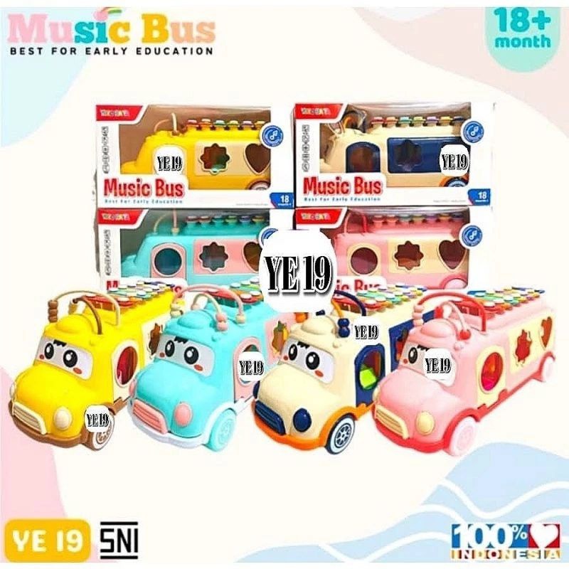 YZ Mainan edukasi bus music bus xylophone