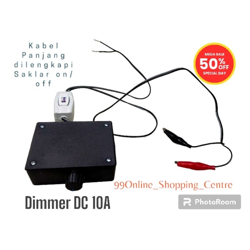 Dimmer DC 10 Amper 12 Volt - 40 Volt Pengatur Kecepatan Mesin Arumanis DC 12V 10A DC 12Volt 10Ampere