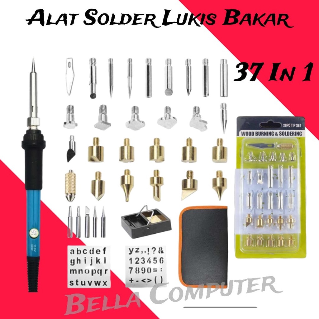 

37 pcs DGKS Solder Alat Lukis Bakar Wood Burning Pen Pyrography 37 Set - A59276/solder,Solder Lukis,solder gambar,solder karya seni/Kit Pembakar Kayu Kit Pena Pirografi Ukir 60W Set Pembakar Timbul Kayu Las Besi Solder Suhu Dapat Disesuaikan