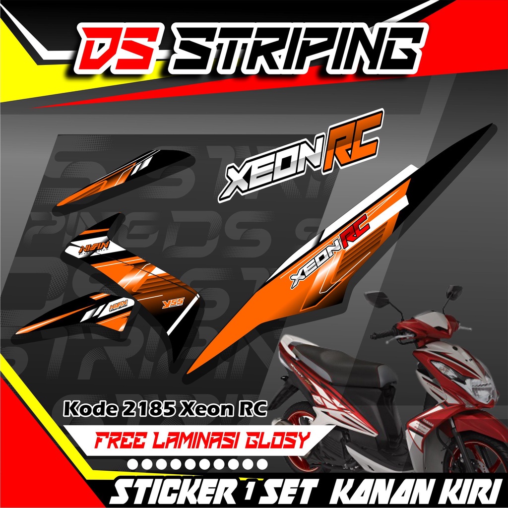 2185 Sticker Striping Motor XEON RC KARBU Motif Variasi Keren Terlaris