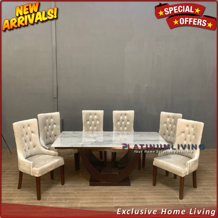 Meja Makan Marmer Putih Meja Makan Marmer Kursi 6 Meja Makan Jati Indonesian Furniture