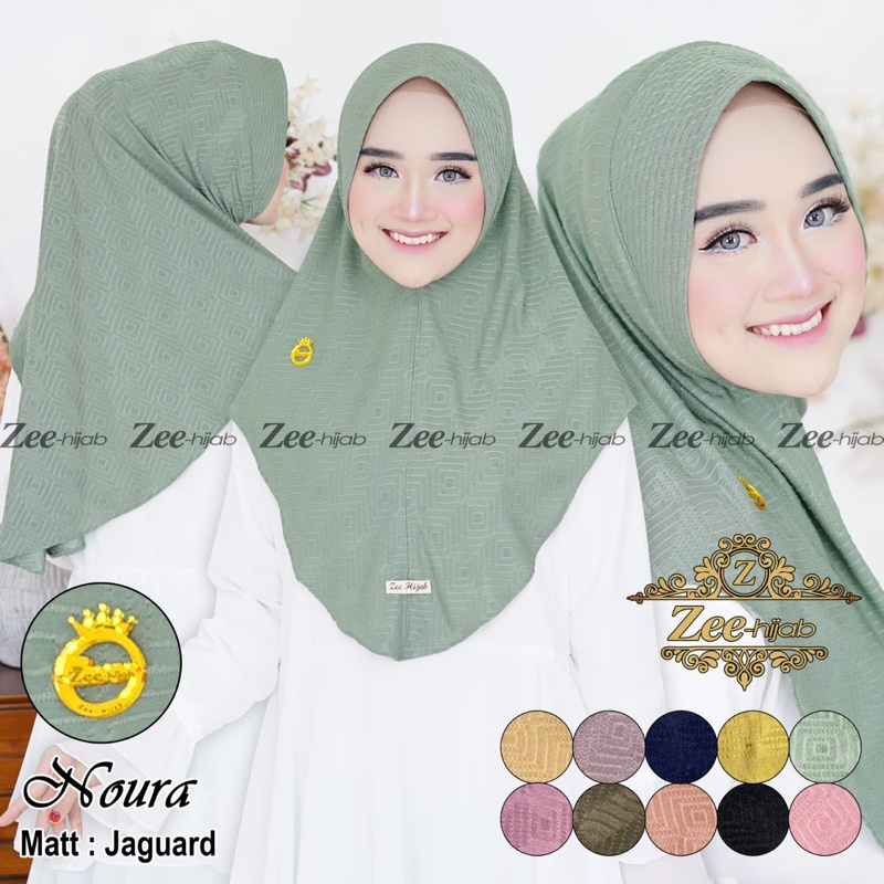 BERGO NOURA MOTIF ZEE SYABANI/ JILBAB INSTAN / HIJAB INSTAN / JILBAB BERGO / JILBAB MOTIF / BERGO PE
