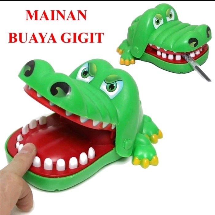 Mainan IKAN PAUS BUAYA HOKI Gigit Jari Tangan Crocodile Dentist Anak x