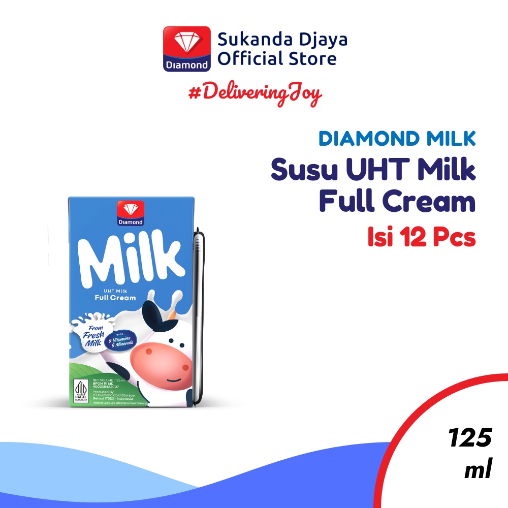 

Diamond Milk Susu UHT Full Cream 125 ML [Isi 12 Pcs]