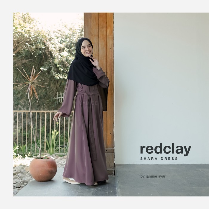 Shara Dress | Abaya Simple by Jamise Syari - Redclay, XS