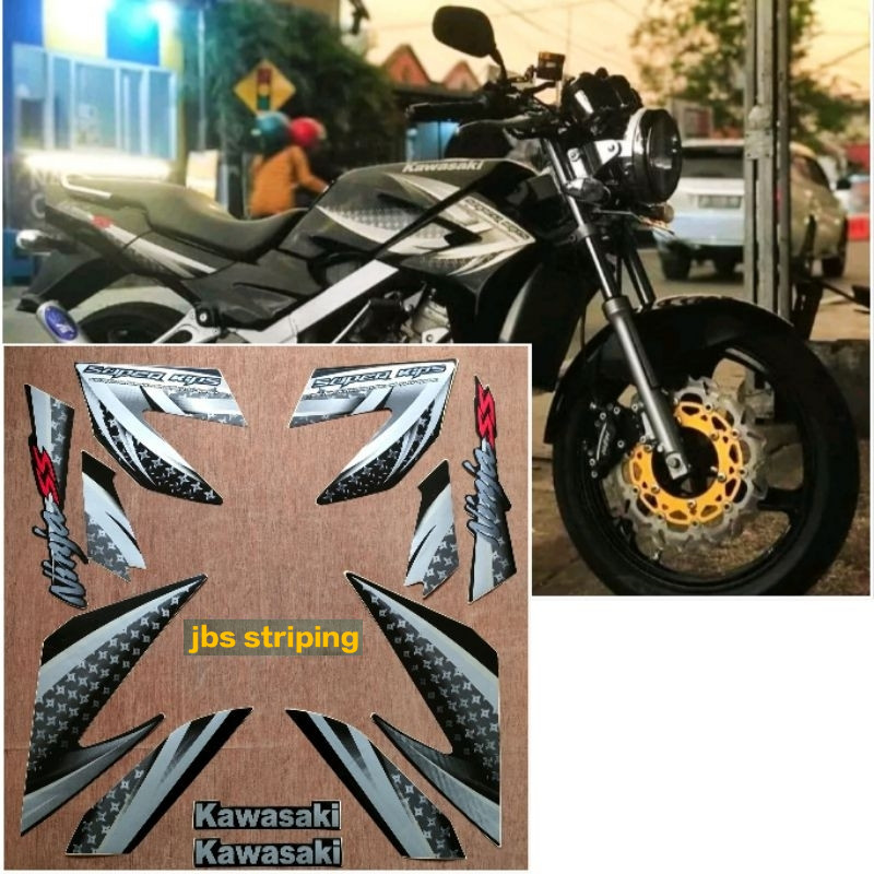 Stiker ninja ss Striping Kawasaki Ninja SS hitam tahun 2011 2012 lis body ninja ss