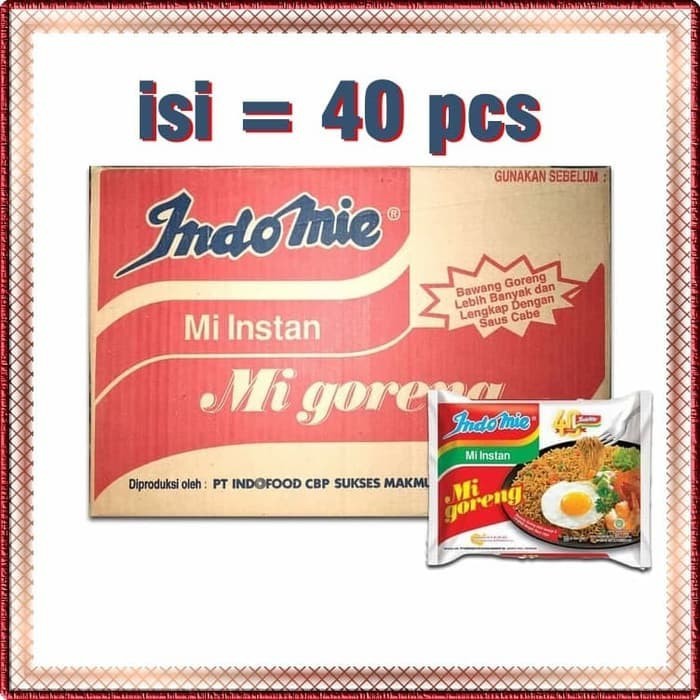

B indomie goreng satu dus isi 40 pcs mie instan populer