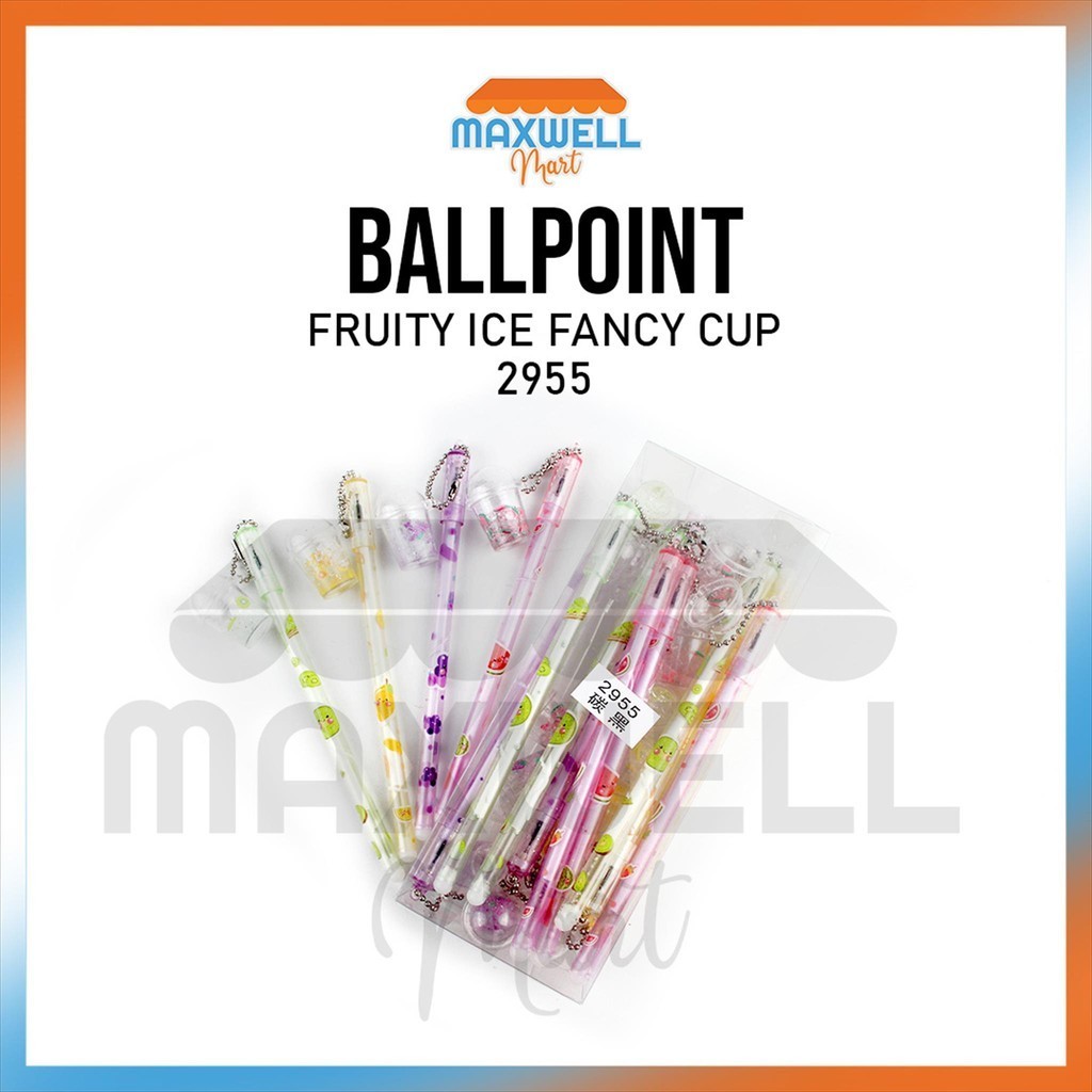 

[ES.JKT]1pak Pulpen Gel Fruity Ice Cup 2955 / 12pcs Pulpen Gel Gantung gelas