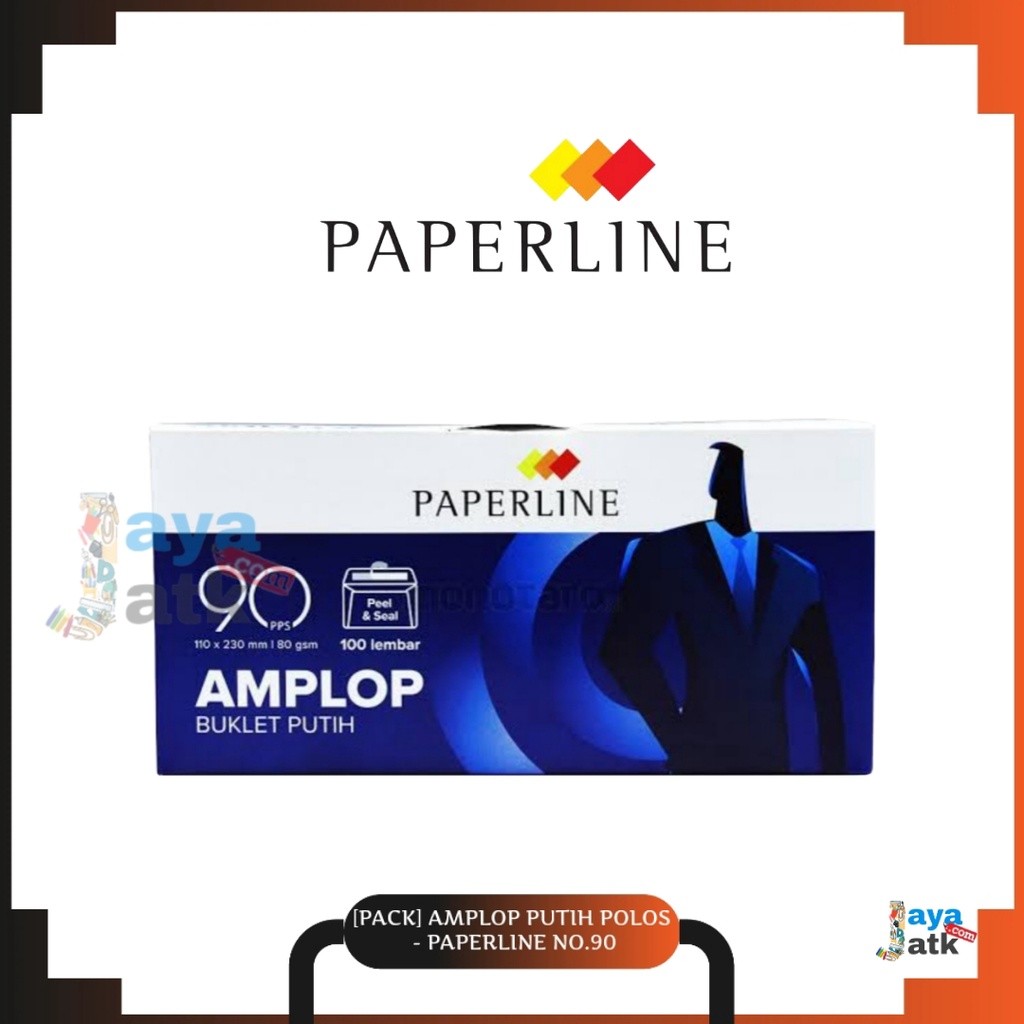

(PACK) Amplop Putih Panjang / White Envelope Polos - Paperline No. 90