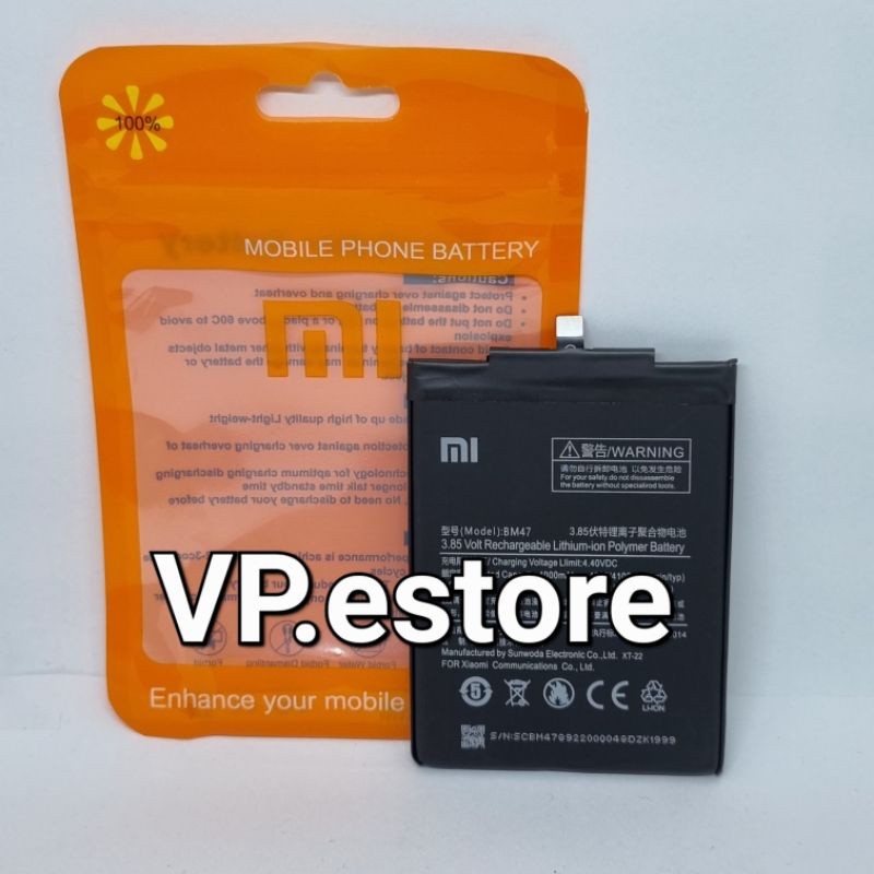 Batre Baterai HP Xiaomi Redmi 4X ORIGINAL 100% BM47 - Batu Battery Batrei Batere Batrai Tanam HP Xia