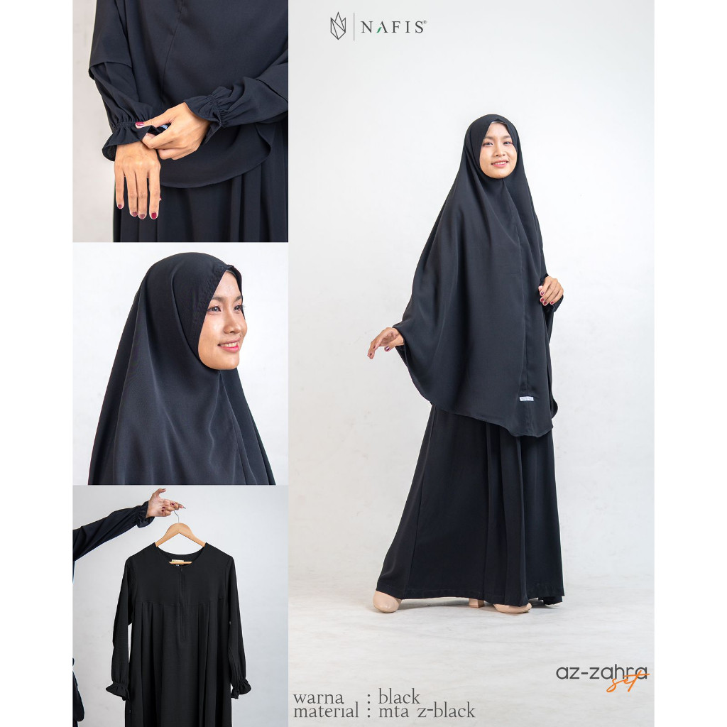 Gamis Az-Zahra set bahan crinkle by NAFIS