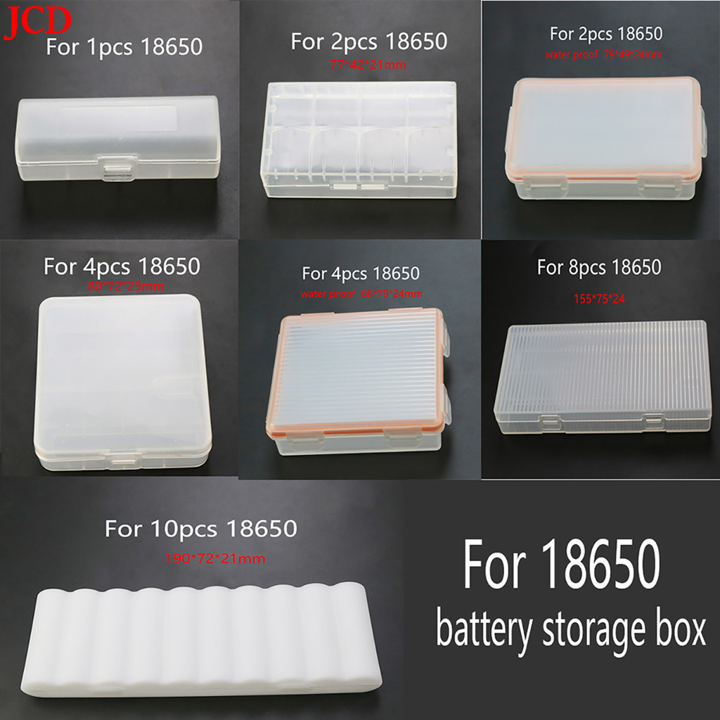 Hard Plastic 18650 Battery Storage Boxes Case Holder With Clip For 1/2/4/8x 18650 4x16340 Rechargeab