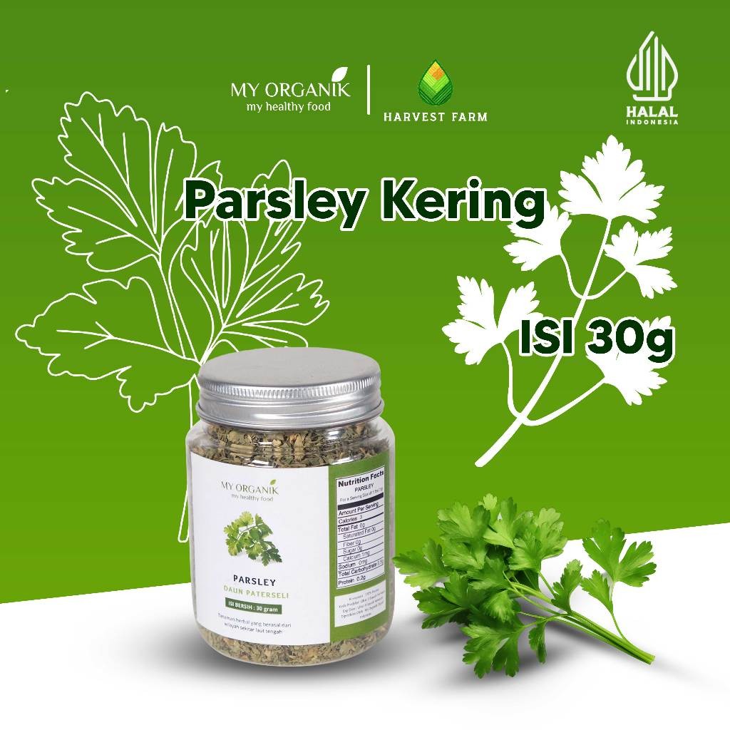 

My Organik Parsley 30g Daun Parsley Kering Bubuk MPASI Flakes Premium Quality Bumbu rempah rempah