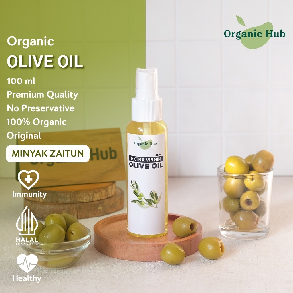 

Organic Hub Minyak Zaitun Premium Quality 100% Murni EVOO Ekstra Virgin Olive Oil 100 ml