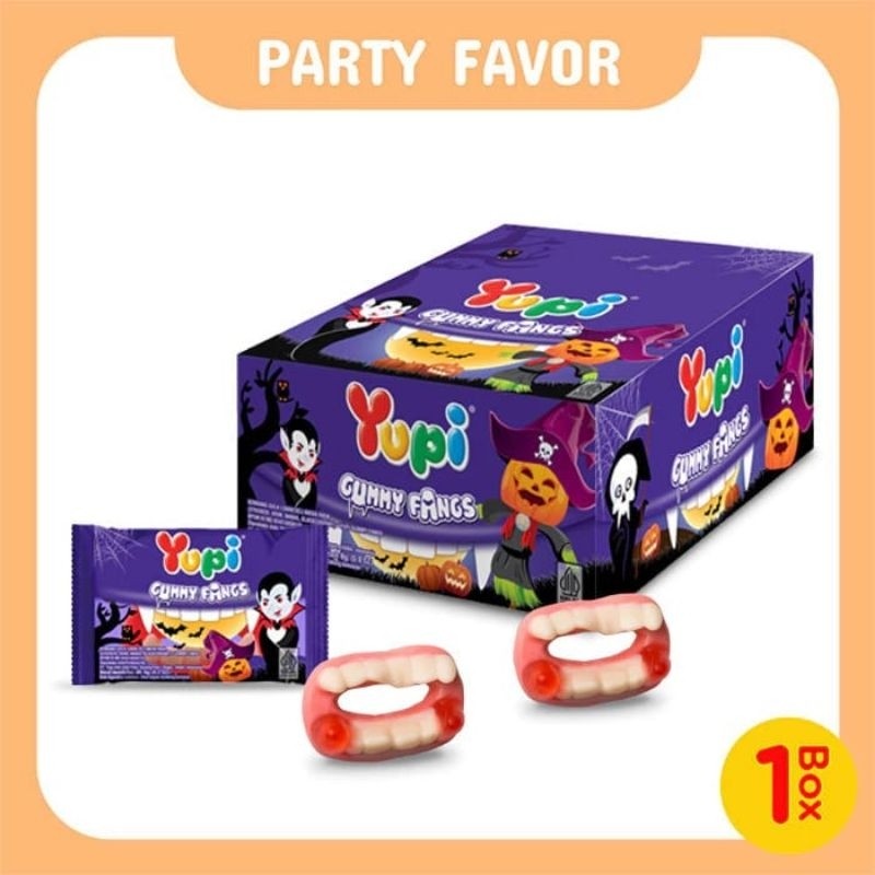 

Yupi Gummy Fangs, gummy dengan bentuk menyerupai fang dan rasa buah