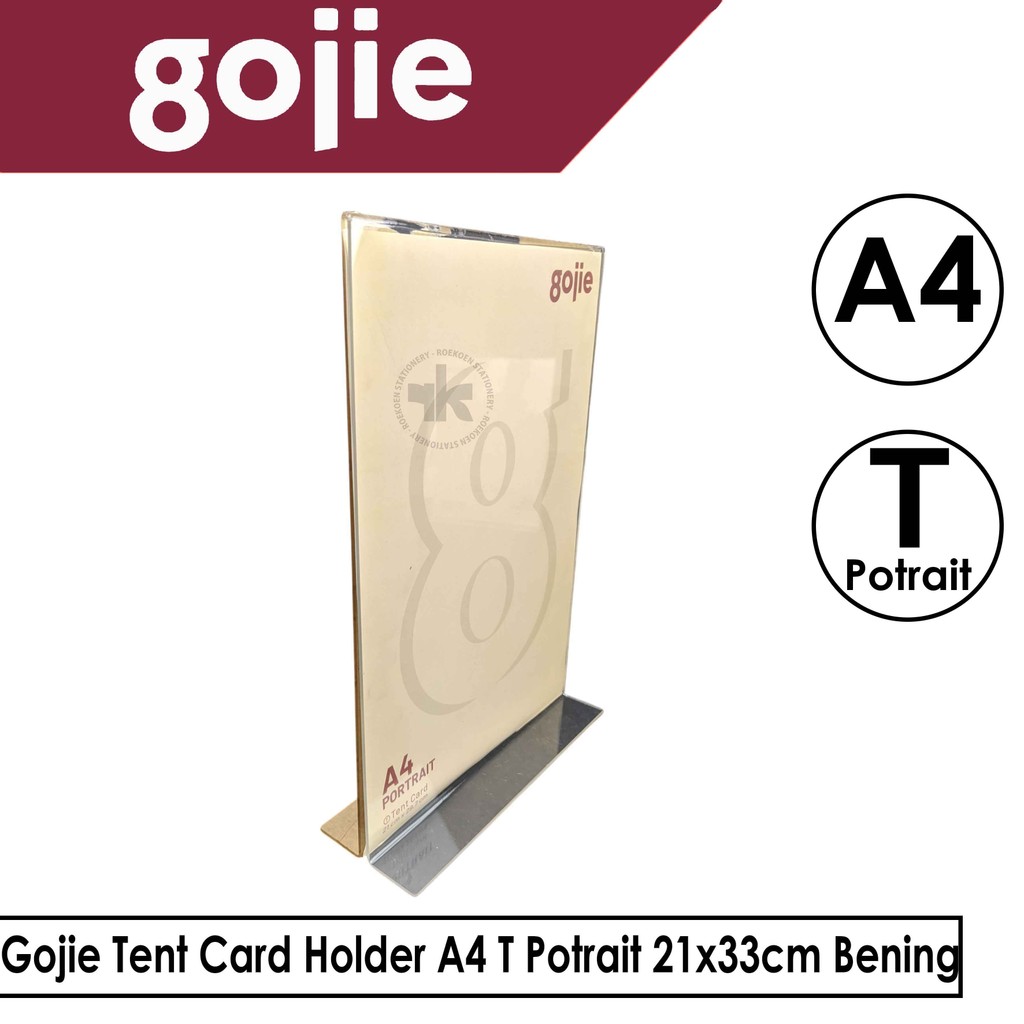 

Gojie Tent Card Holder A4 T Potrait 21x33cm Bening