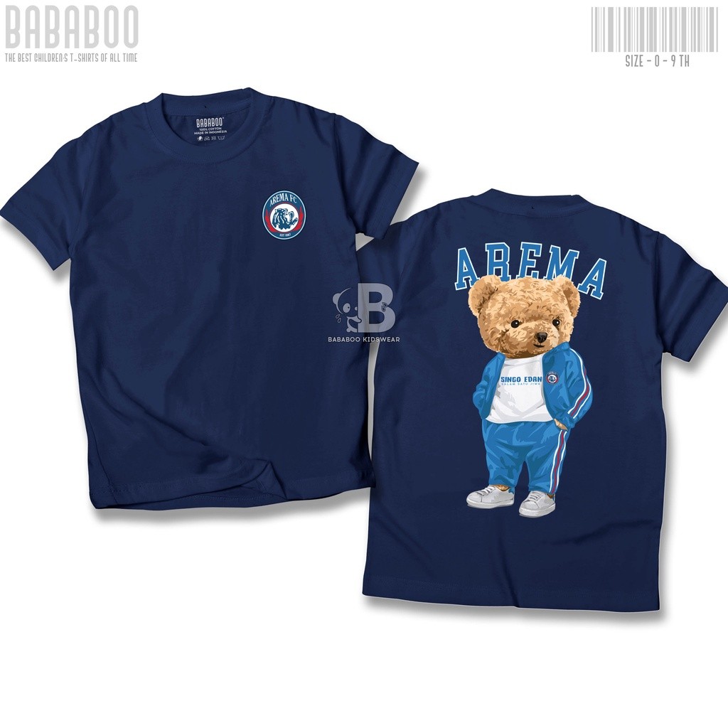Kaos Anak Teddy Bear Arema FC Malang Singo Edan - Baju Distro Anak Laki Laki dan Perempuan - Atasan 