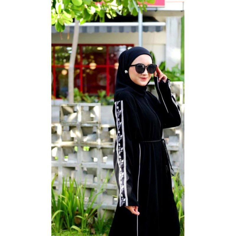 Abaya Diandra Gamis Jubah Hitam Arab Turki Turky Maroko Mesir Saudi Madinah Dubai India Murah