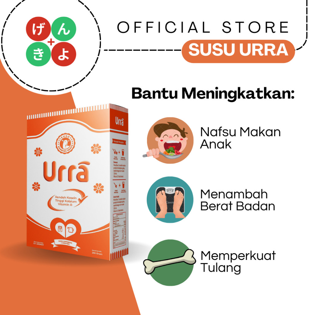 

Susu Urra Original - Susu Kambing Asli untuk tumbuh kembang Anak & Penambah nafsu makan - isi 200 gr