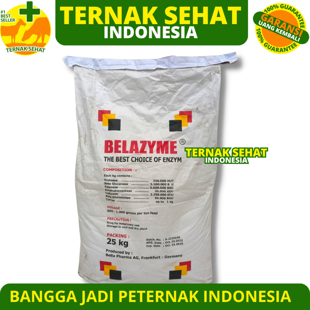 BELAZYME 1 KG - Suplemen Multi Enzim ternak - Enzim ayam - Enzim Udang - Enzim Sapi - seperti NATUZY
