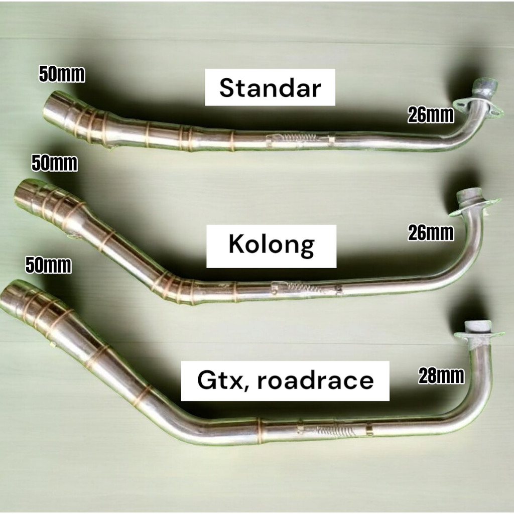pipa knalpot header gulu banyak 28 mm knalpot racing inlet 50 mm kolong standar gtx supra x 125 gran