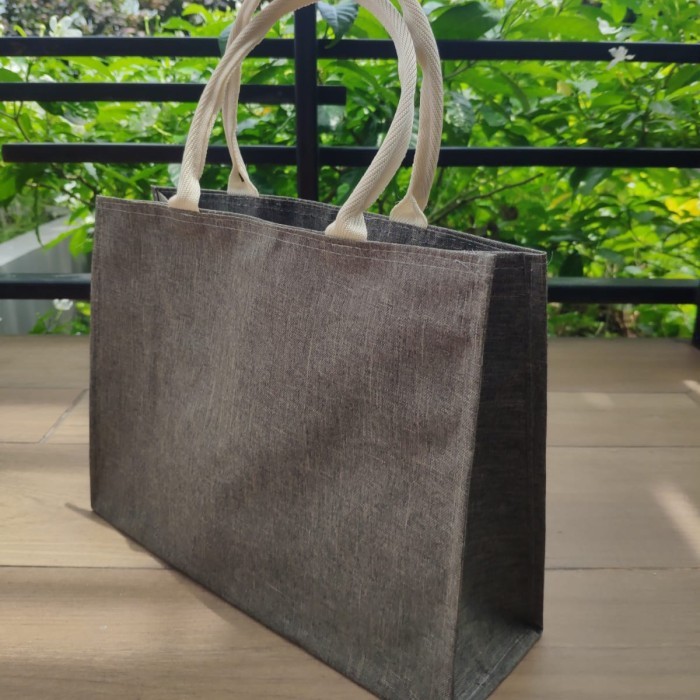 

Tas hampers totebag Natal Imlek Lebaran souvenir - Khaki, 20 x 10 x 20 cm