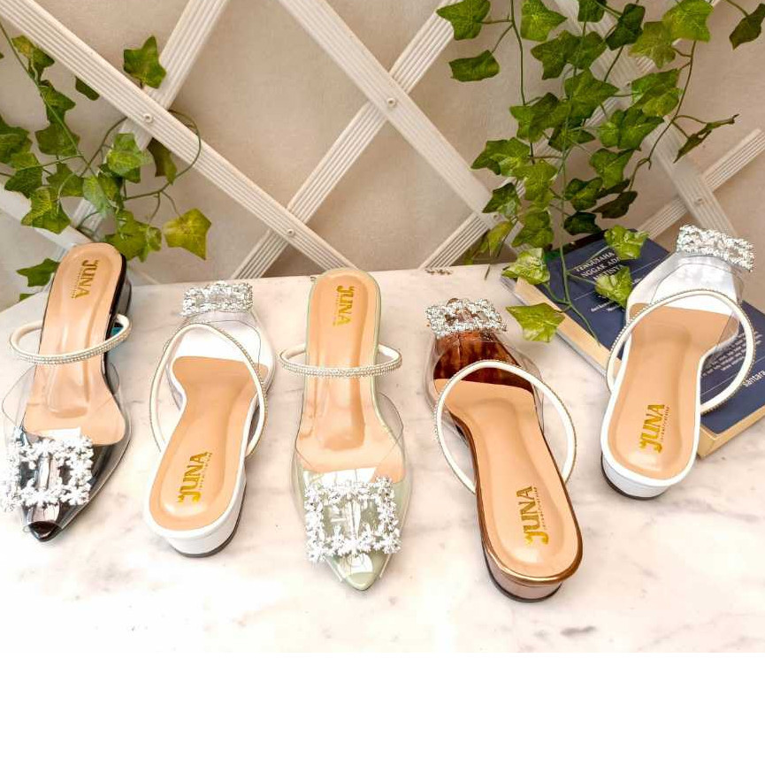 SUCISTORE Sandal Wanita Hells Mika Tali Gliter Sepatu Hells Pesta Wanita Terbaru