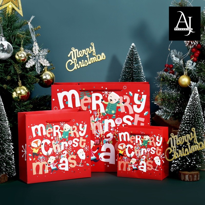 

Paperbag Natal / Tas Kado/ Goodiebag shopping bag Hampers Xmas