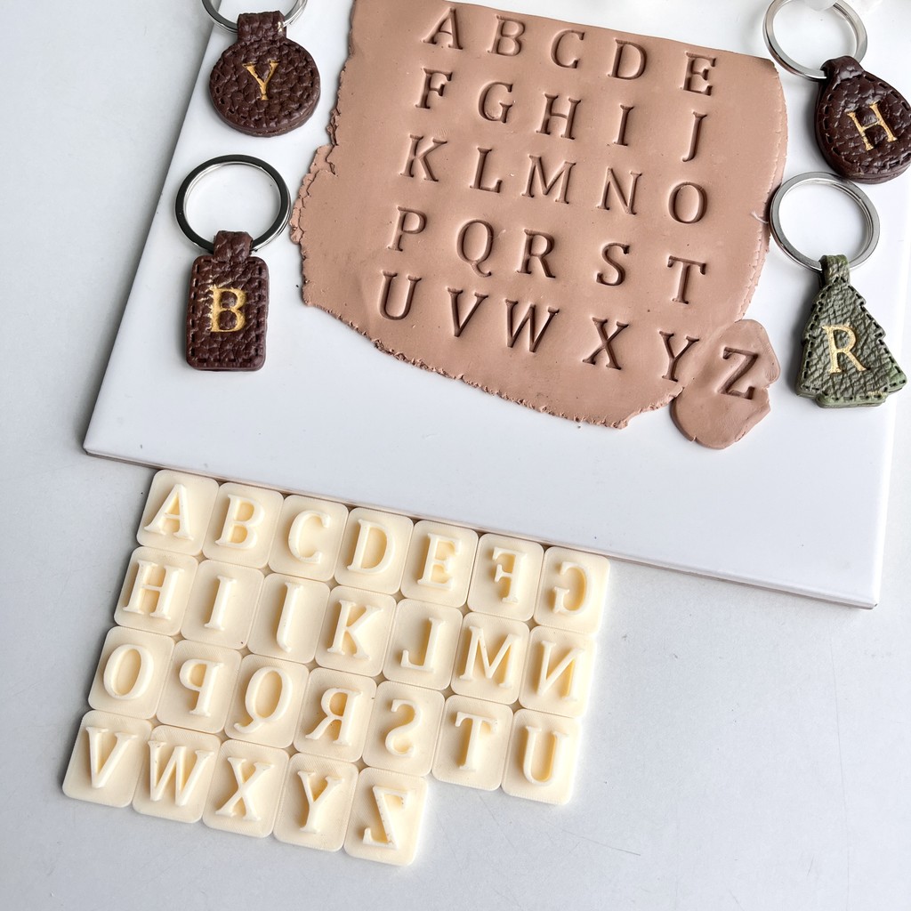 

26 piece set of capital letter seals Soft Pottery Polymer Clay CuttersEarrings Jewelry Making Embossing Modeling Tools
