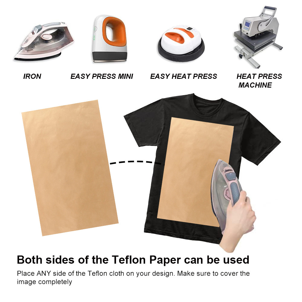 8 Pack PTFE  Sheet for Heat Press Transfer Sheet Non Stick Heat Transfer Paper Reusable Heat Resista