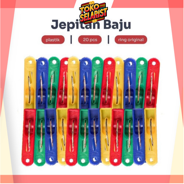COD Jepitan Baju Jepit Jemuran Plastik ( 20 pcs ) Grade A Laundry Clips Makassar