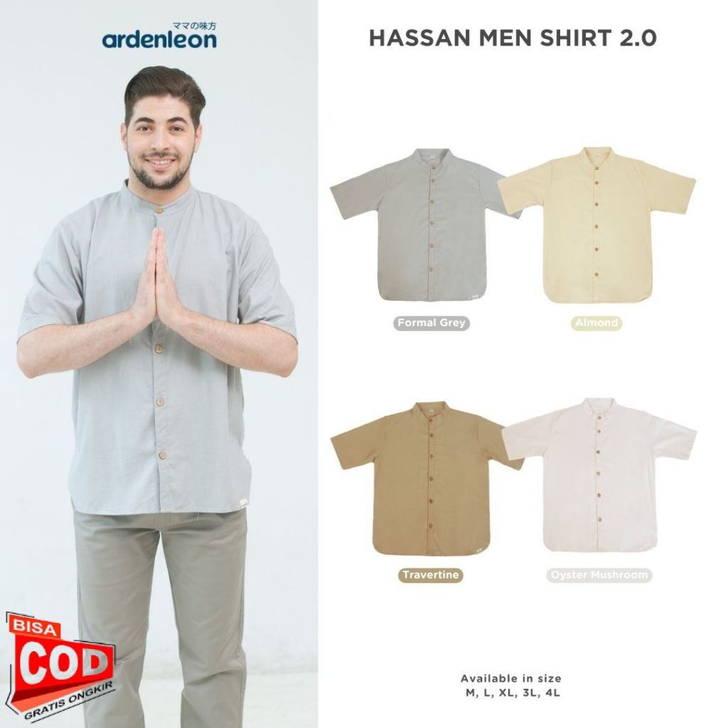 ARDENLEON Atasan Pria Raya Hassan Men Shirt