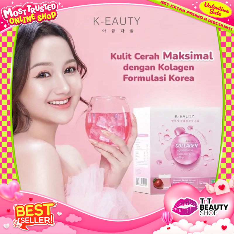 

K-EAUTY Powder Drink With Collagen / Keauty Collagen Drink Premium Pemutih Badan / Minuman Kolagen Beauty Drink / K-Beauty Collagen | TnT Beauty Shop