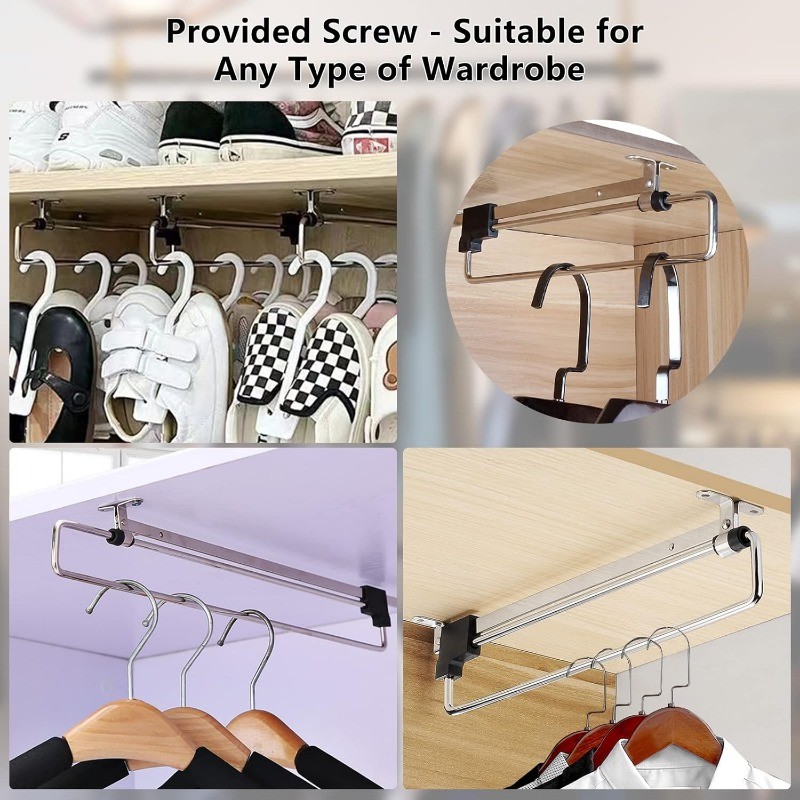 [Cod]Gantungan Baju Geser Lemari Gantungan Baju Tarik Rel Baju Lemari Tarik Gantungan Baju Tarik Rel