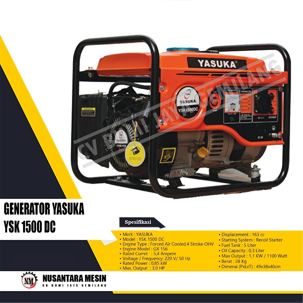 Yasuka YSK 1500 DC Genset