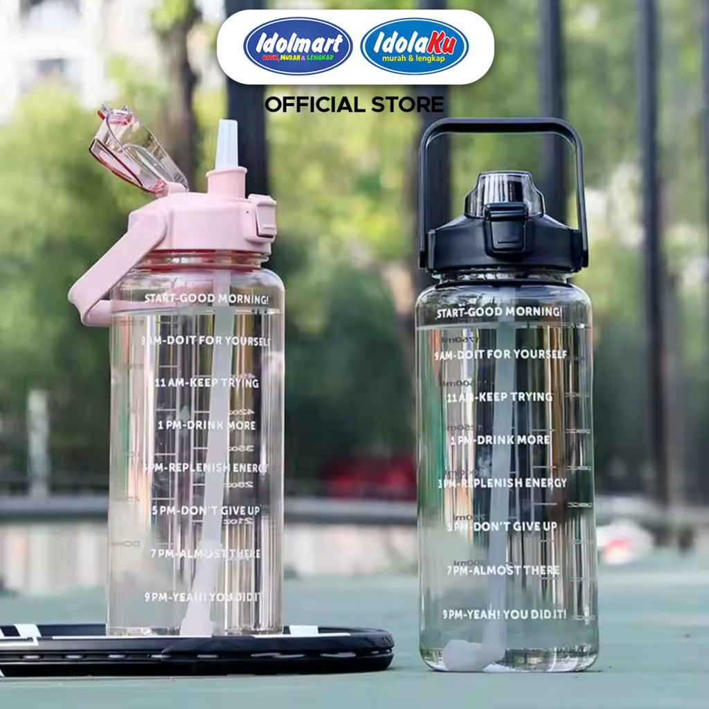IDOLMART Botol Minum Transparan 2 Liter Tumbler Minum 2000 ML Bogor