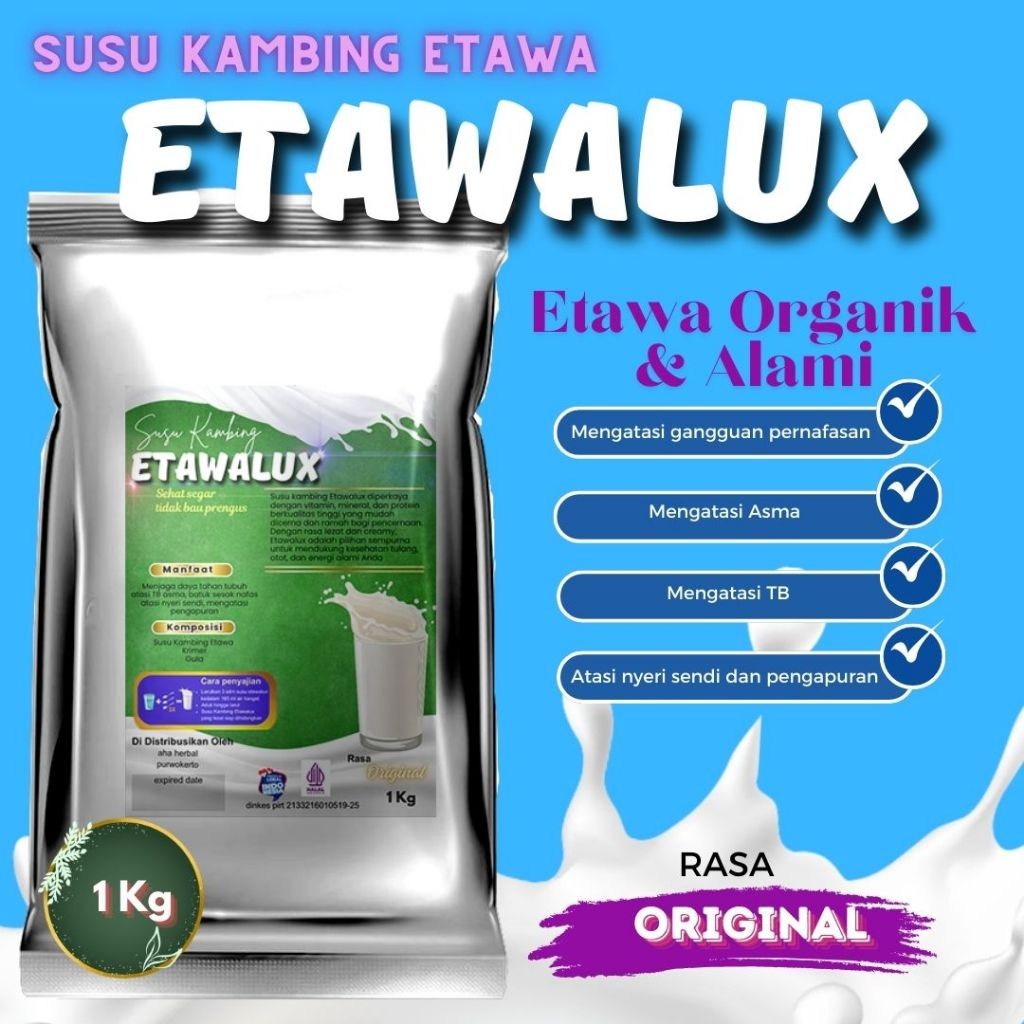 

Susu Kambing Etawa Bubuk 1 kg Premium Original etawalux