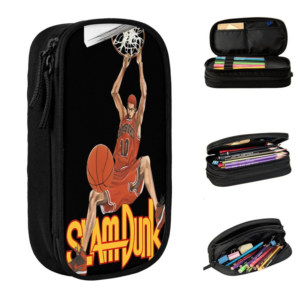 

Japanese Slam Dunk Hero Pencil Case Classic Sakuragi Hanamichi Basketball Pen Bag for Student Big Capacity Office Pencil Box