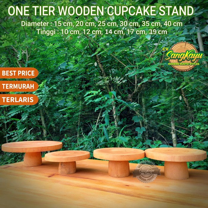 Rak kue kayu cupcake stand tatakan kue tempat kue wood cake stand 0028