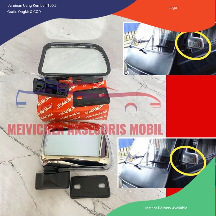 SPION KDC AUTO MIRROR CARRY - JIMMY- L300 - KATANA - ESPASS CHROME 2PC Otomotif