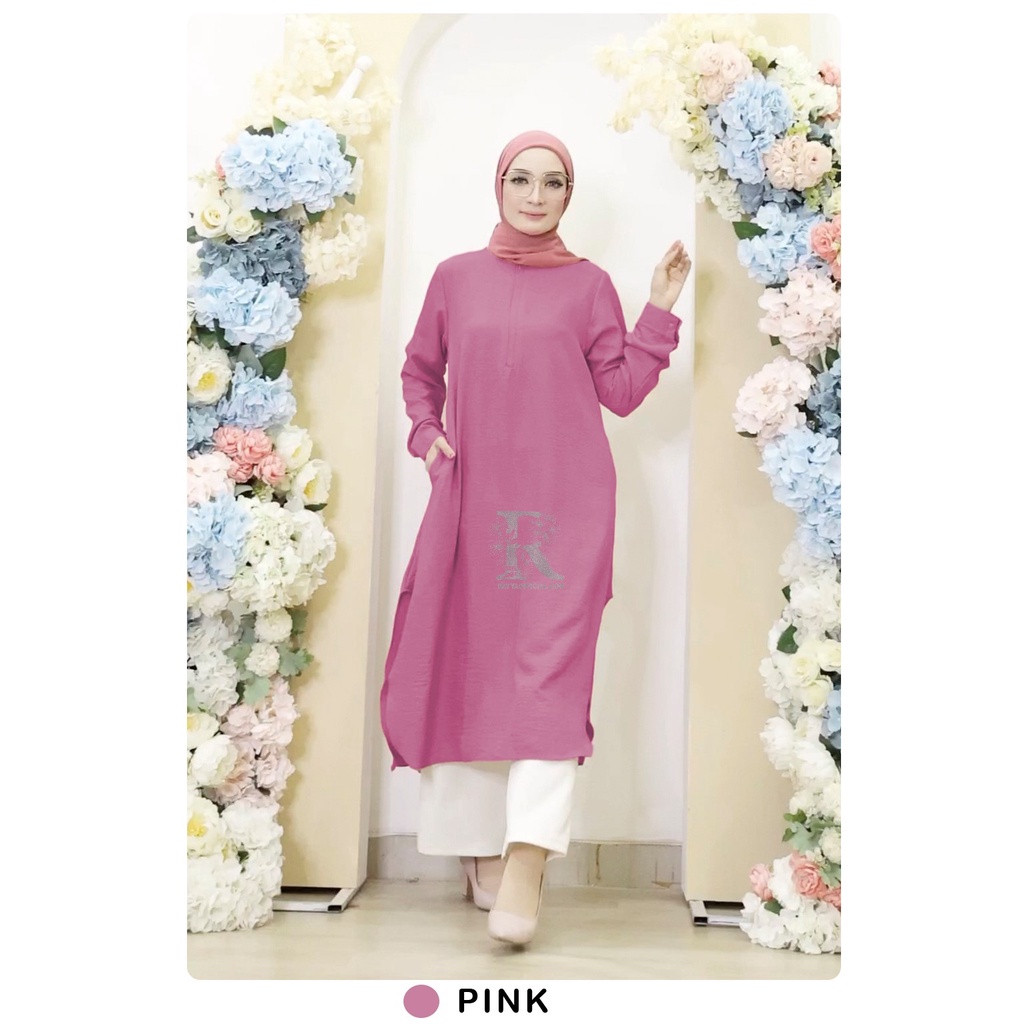 Najwa Tunik | Cringkel AIRFLOW I Pink Flamingo | Murah Lebay