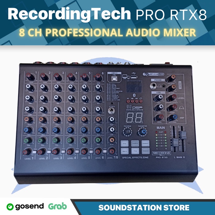 RECORDING TECH PRO-RTX8 8 Channel Professional Audio Mixer