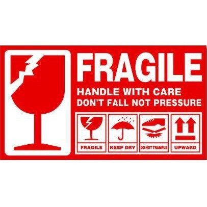 

3A. STICKER FRAGILE BAHAN CHROMO MENGKILAT STIKER PECAH BELAH