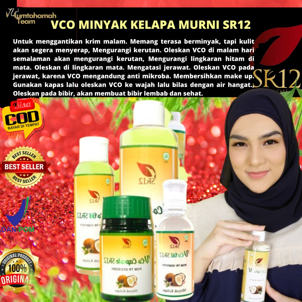 

IMUN BOOSTER !! VCO MINYAK KELAPA MURNI SR12 / VICO VIRGIN COCONUT OIL 60ml/ 100ml/ 250ml/100 Kapsul Laris TERLARIS