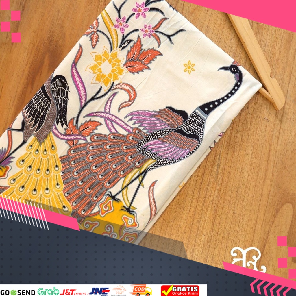 MOTIF BATIK BATU TERMURAH TERPOPULER /Kain Batik Meteran Potongan Motif Burung Merak