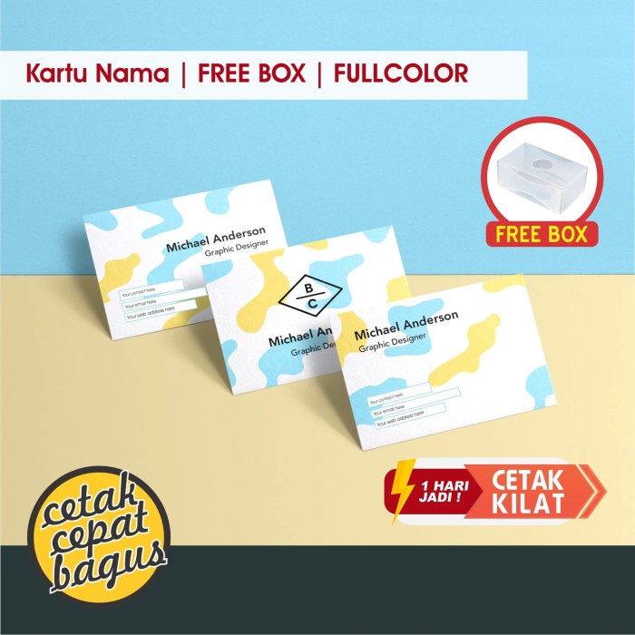 

Kartu Nama Fullcolor Murah + FREE BOX / Kartu Nama Bisnis / EXPRESS - 1 SISI