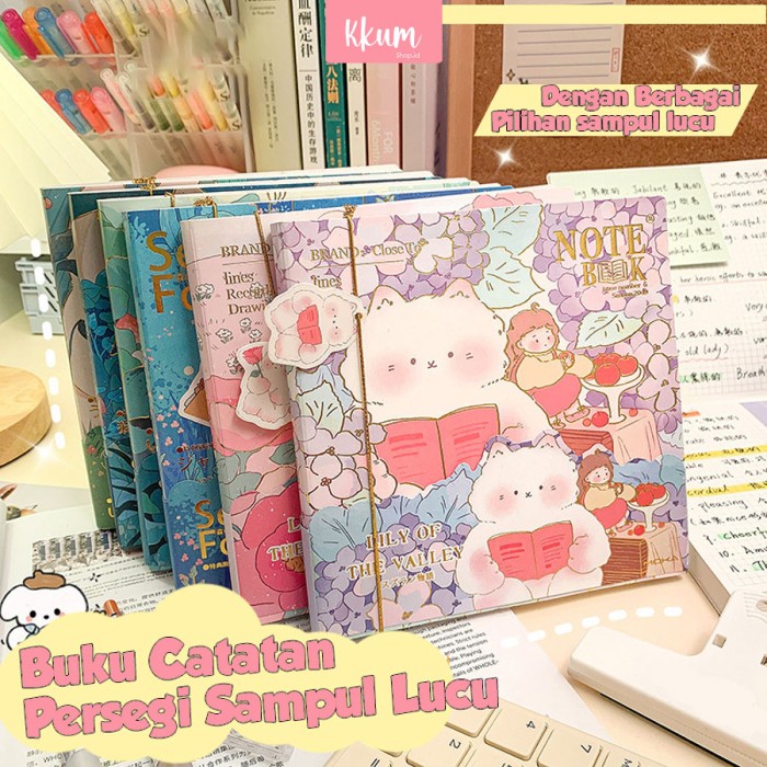 

100 lembar Notebook aesthetic rabbit/ Buku jurnal persegi cute tebal - Forest